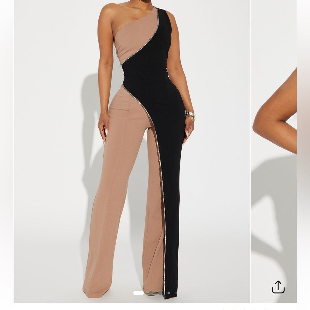 Forever Jumpsuit - Black and Tan